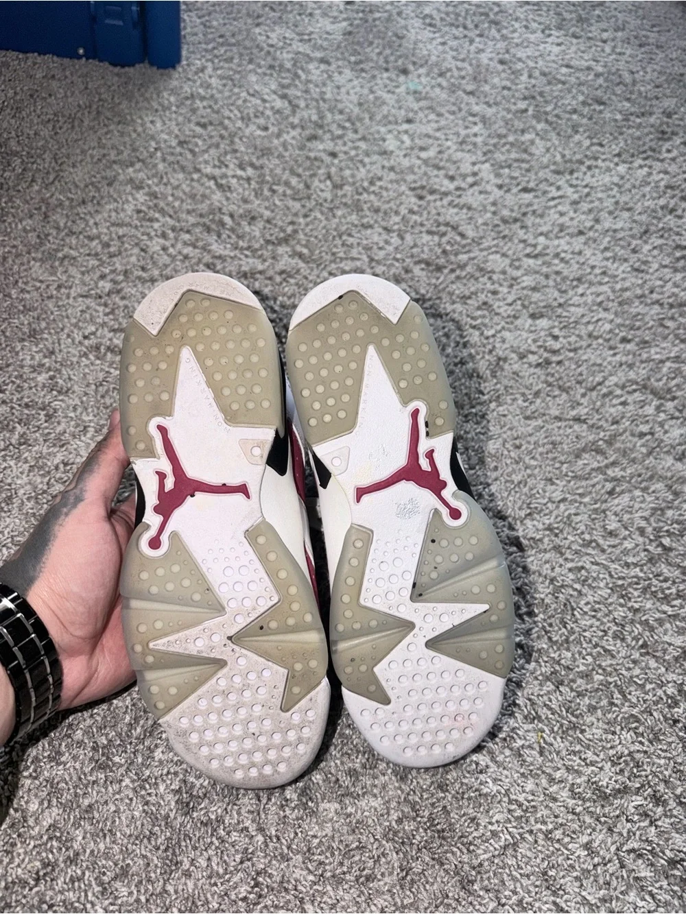 Kids White and Burgundy Basketball Sneakers jordans
